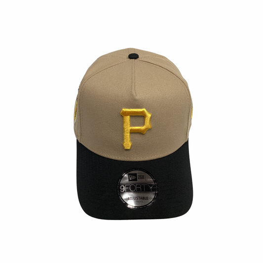 New Era 9FORTY SnapBack Hat - Tan & Black Pirates