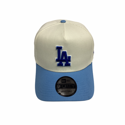 New Era 9FORTY SnapBack Hat - Cream & Blue LA