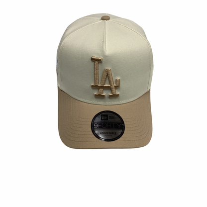 New Era 9FORTY SnapBack Hat - Cream & Gold LA
