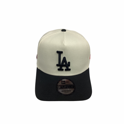 New Era 9FORTY SnapBack Hat - Cream & Black LA