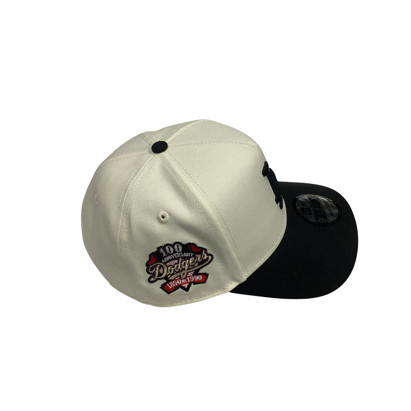 New Era 9FORTY SnapBack Hat - Cream & Black LA