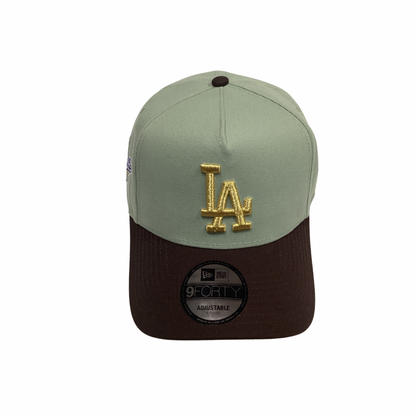 New Era 9FORTY SnapBack Hat - Olive & Brown LA